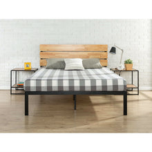 Load image into Gallery viewer, Queen size Modern Wood and Metal Platform bed Frame with Headboard