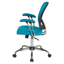 Load image into Gallery viewer, Blue High Back Mesh Office Chair with Padded Armrest
