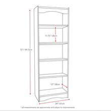 Load image into Gallery viewer, Contemporary Black Bookcase with 5 Shelves and Curved Accents
