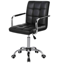 Load image into Gallery viewer, Modern Mid-Back Black Faux Leather Office Chair with Removable Arms
