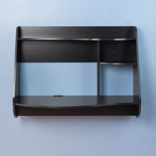 Load image into Gallery viewer, Modern Wall Mounted Laptop Computer Desk in Black Wood Finish
