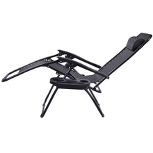 Load image into Gallery viewer, Set of 2 Black Folding Outdoor Zero Gravity Lounge Chair Recliner
