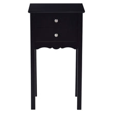 Load image into Gallery viewer, Elegant 2-Drawer End Table Nightstand Side Table in Black Wood Finish
