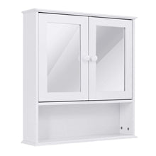 Load image into Gallery viewer, Simple Bathroom Mirror Wall Cabinet in White Wood Finish 23 x 22 inch
