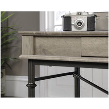 Load image into Gallery viewer, Farmhouse Oak Flip Down Drawer Writing Console Computer Desk
