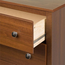 Load image into Gallery viewer, Bedroom Dresser in Medium Brown Cherry Finish with 6 Drawers and Metal Knobs
