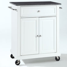 Load image into Gallery viewer, White Kitchen Cart with Granite Top and Locking Casters Wheels

