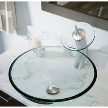 Load image into Gallery viewer, Crystal Clear Tempered Glass Round Bathroom Vessel Sink
