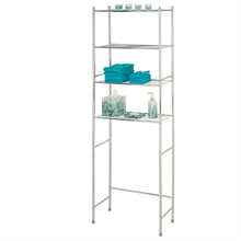 Load image into Gallery viewer, Bathroom Linen Tower Over the Toilet Shelving Unit in Chrome Metal Finish
