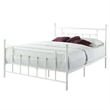 Load image into Gallery viewer, Full White Metal Platform Bed Frame with Headboard and Footboard
