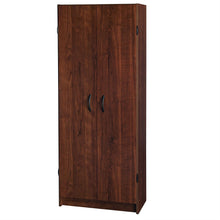 Load image into Gallery viewer, Wardrobe Cabinet with Shelves in Dark Cherry Wood Finish Bedroom Kitchen or Bathroom

