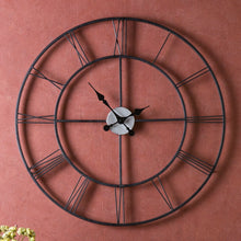 Load image into Gallery viewer, Oversized 30-inch Black Wall Clock with Roman Numerals
