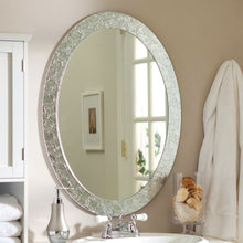 Load image into Gallery viewer, Oval Frame-less Bathroom Vanity Wall Mirror with Elegant Crystal Look Border
