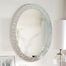 Load image into Gallery viewer, Oval Frame-less Bathroom Vanity Wall Mirror with Elegant Crystal Look Border
