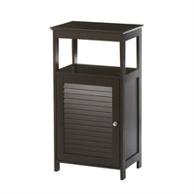 Load image into Gallery viewer, Modern Bathroom Floor Cabinet Free Standing Storage Unit in Espresso Wood Finish
