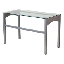 Load image into Gallery viewer, Rectangular Writing Table Office Desk with Clear Tempered Glass Surface
