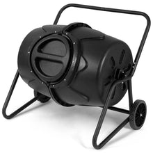Load image into Gallery viewer, Outdoor Mobile 50-Gallon Compost Bin Tumbler on Wheels
