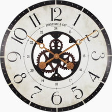 Load image into Gallery viewer, Rustic Bronze Industrial FarmHome Round Oversized Wall Clock
