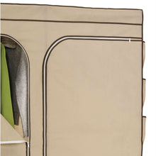 Load image into Gallery viewer, Khaki Double Door Wardrobe Portable Clothes Closet with Shoe Storage
