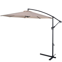 Load image into Gallery viewer, Beige 10-Ft Outdoor Steel Pole Tilt Crank Offset Patio Umbrella
