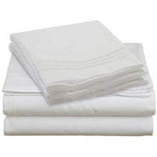 Load image into Gallery viewer, Queen size 4 Piece Sheet Set in White Microfiber
