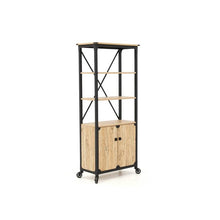 Load image into Gallery viewer, Mesquite FarmHome 3 Tier Entryway Bookcase Storage Cabinet Fixed Casters
