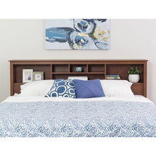 Load image into Gallery viewer, King-size Storage Headboard in Cherry Wood Finish
