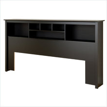 Load image into Gallery viewer, King size Bookcase Headboard in Black Wood Finish
