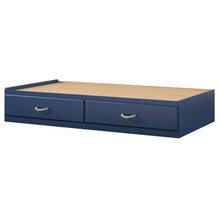 Load image into Gallery viewer, Twin Size Blue Platform Bed with 2 Storage Drawers Rope Handles
