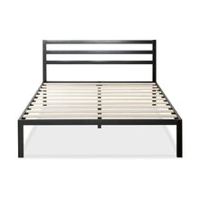 Load image into Gallery viewer, Full Metal Platform Bed with Headboard and Wood Slats
