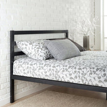Load image into Gallery viewer, Full Metal Platform Bed with Headboard and Wood Slats

