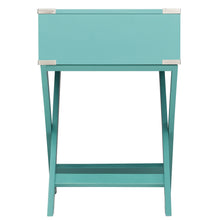 Load image into Gallery viewer, Marine Green Turquoise 1-Drawer Modern End Table Nightstand
