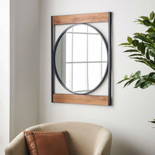 Load image into Gallery viewer, Modern Square Frame Industrial Metal Circle Wall Mirror
