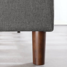 Load image into Gallery viewer, King size Upholstered Platform Bed with Grey Fabric Tufted Linen Headboard
