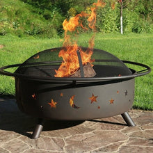 Load image into Gallery viewer, Steel Wood Burning Fire Pit with Spark Screen
