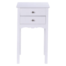Load image into Gallery viewer, Elegant 2-Drawer End Table Nightstand Side Table in White Wood Finish
