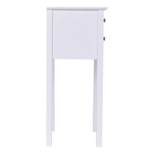 Load image into Gallery viewer, Elegant 2-Drawer End Table Nightstand Side Table in White Wood Finish
