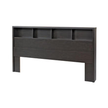 Load image into Gallery viewer, King size Bookcase Headboard in Washed Black Wood Finish
