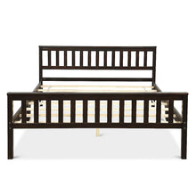 Load image into Gallery viewer, Queen Wood Platform Bed Frame with Headboard and Footboard in Espresso
