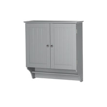 Load image into Gallery viewer, Gray 2-Door Bathroom Wall Cabinet with Towel Bar
