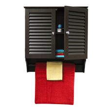 Load image into Gallery viewer, Espresso Wall Mounted Bathroom Cabinet with Shelves and Towel Bar
