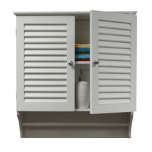 Load image into Gallery viewer, Wall Mounted Bathroom Cabinet with Shelves and Towel Bar in White
