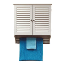 Load image into Gallery viewer, Wall Mounted Bathroom Cabinet with Shelves and Towel Bar in White
