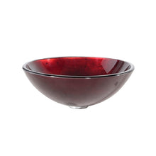Load image into Gallery viewer, Round Red Tempered Glass Bowl Shape Vessel Bathroom Sink
