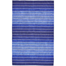 Load image into Gallery viewer, 8&#39; x 11&#39; Striped Hand-Tufted Wool/Cotton Blue Area Rug

