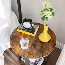 Load image into Gallery viewer, Farmhouse Rustic Round Side Table Nightstand End Table

