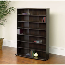 Load image into Gallery viewer, Contemporary 6-Shelf Bookcase Multimedia Storage Rack Tower in Brown Finish
