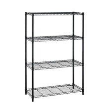 Load image into Gallery viewer, Heavy Duty 4-Shelf Metal Shelving Unit in Black Steel Finish
