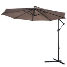 Load image into Gallery viewer, Tan 10-Ft Outdoor Steel Pole Tilt Crank Offset Patio Umbrella
