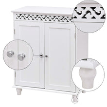 Load image into Gallery viewer, White Modern 2-Door Bathroom Storage Floor Cabinet
